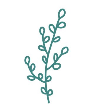 Minimal Hand Drawn Leafy Branch Ana Hattı