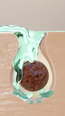 Cilt temizleme, köpük temizleme kremi, cilt kremi, losyon, süt ya da cilt kirini temizlemek için su. Derin temizleyici cilt, Sivilce temizleme ve köpüklü sivilceler, 3 boyutlu işleme