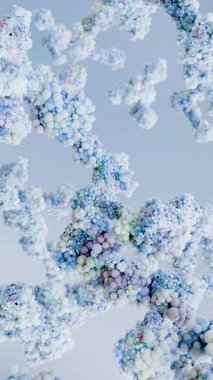 antikorlar veya immünoglobulin proteini veya moleküler yapı enzimi, amino asitler zinciri, biyolojik konsept, kimya ve biyokimya, DNA proteinleri, hidroksilin, yakın çekim oluşumu, 3d render