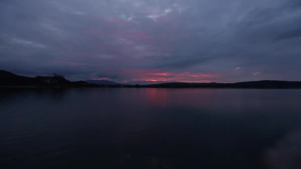 Time-Lapse van Arona bij zonsondergang, Arona, Italië. — Stockvideo