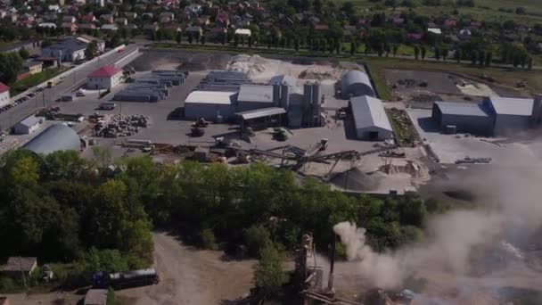 Anlage zur Herstellung von Pflastersteinen, Pflasterplatten in 4k-Panorama-Video — Stockvideo