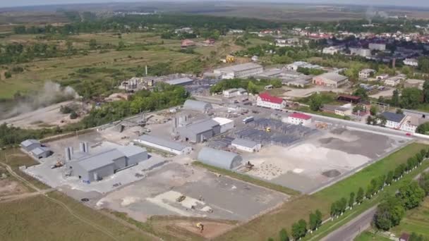 Aerial view Plant for the Production of Paving, Paving Slabs in 4k video — Stock Video