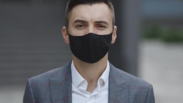 Europe Infect Corona Virus 2019-ncov. Evropan. Maska Covid-19. Epidemie Coronavirus Mers. Pandemický virus chřipkové korony. Human Masked 2019-ncov. Lidé nemocní Covid 19 — Stock video