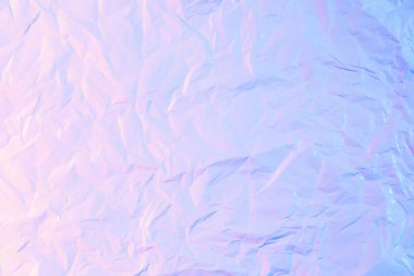 Neon ışığı altında beyaz buruşmuş kağıt dokusu arkaplanı