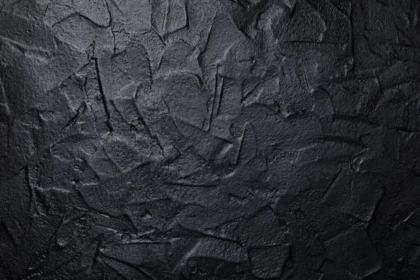 Fondo de textura de pared enyesada de arte gris oscuro o negro — Foto de Stock
