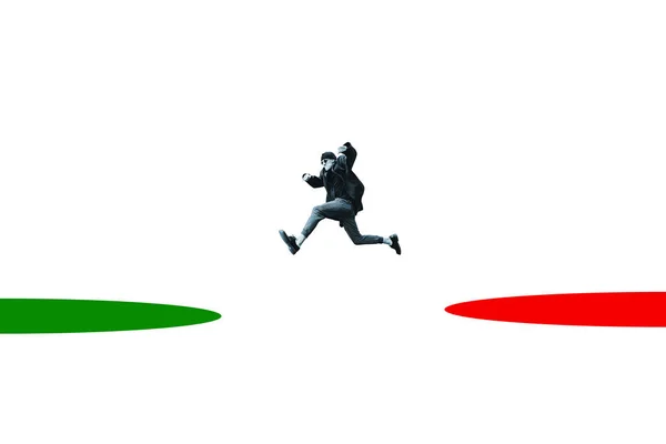 Big jump from red to green or wrong to right or punishment escape concept