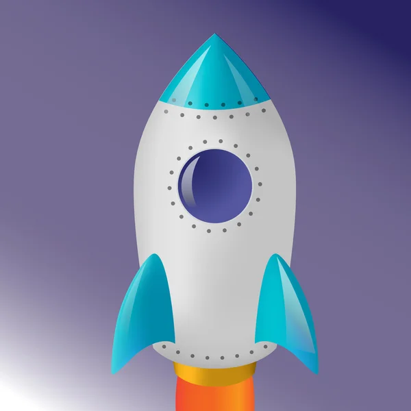 Blått rakettikon – stockfoto