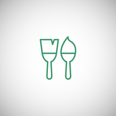 iki fırçaları simgeler