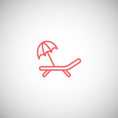 şezlong plaj şemsiye simgesiyle