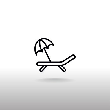 şezlong plaj şemsiye simgesiyle