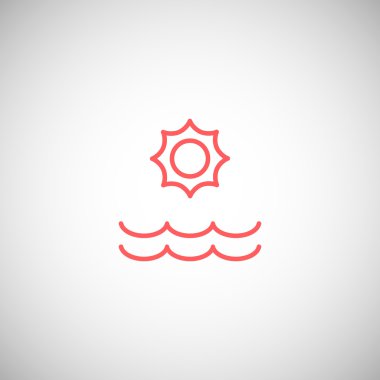 Yaz güneş ve deniz simgesi