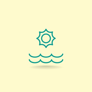 Yaz güneş ve deniz simgesi