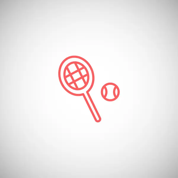 Raqueta de tenis e ícono de pelota — Archivo Imágenes Vectoriales