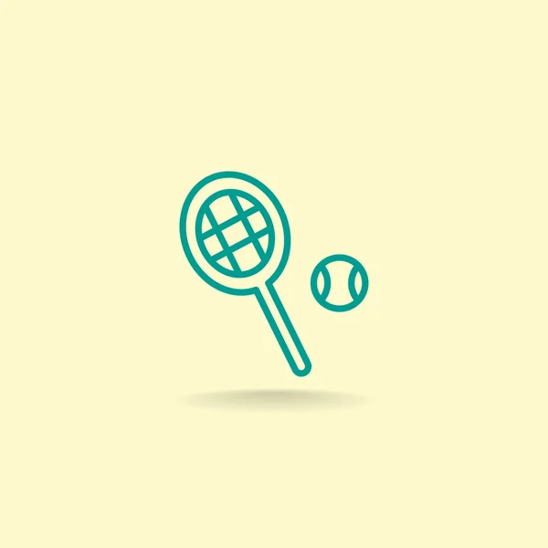 Raquette de tennis et icône de balle — Image vectorielle