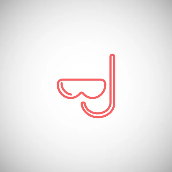 Duiker masker en snorkel pictogram — Stockvector