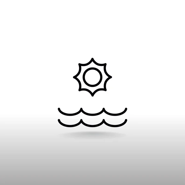 Sol de verano y el mar icono — Vector de stock