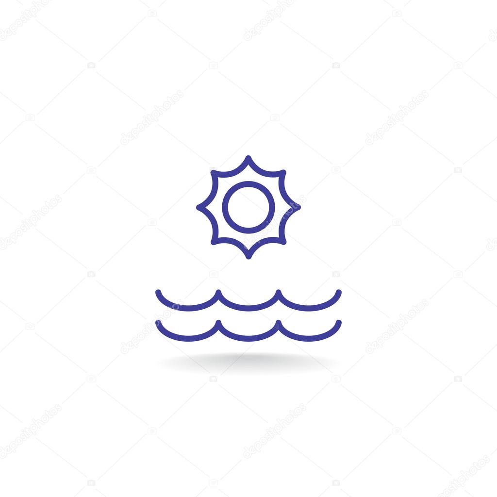 Summer Sun And Sea icon. travel symbol. vector illustration