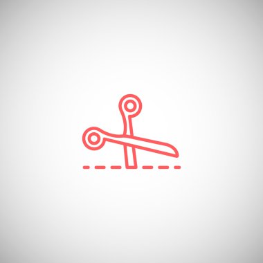 Makas kesim satırı simgesi