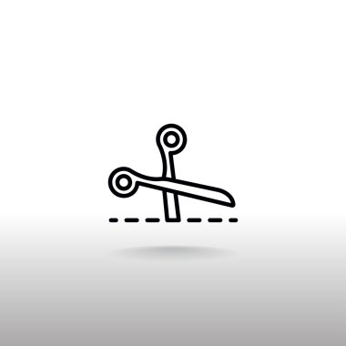 Makas kesim satırı simgesi