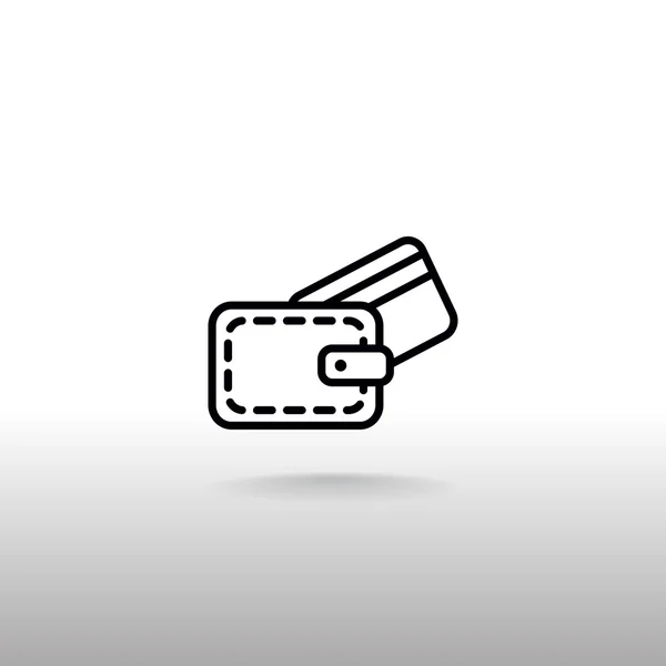 Carteira com ícone de cartão de crédito — Vetor de Stock