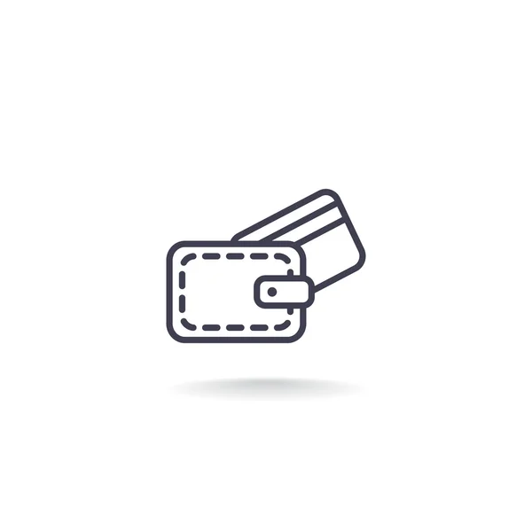 Carteira com ícone de cartão de crédito — Vetor de Stock