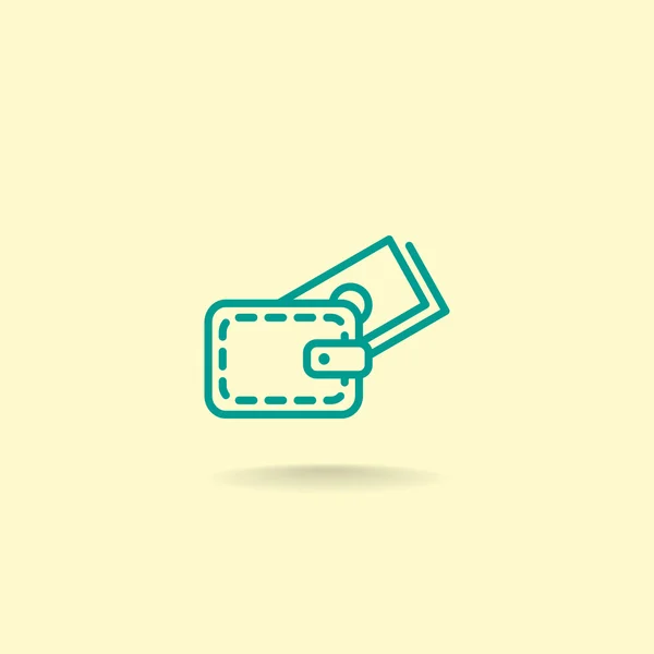 Portemonnee met geld pictogram — Stockvector