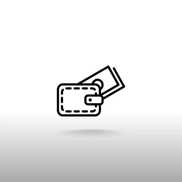 Dompet dengan ikon uang - Stok Vektor