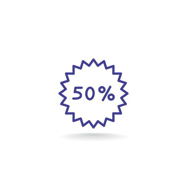 50% icono de descuento por ciento — Vector de stock