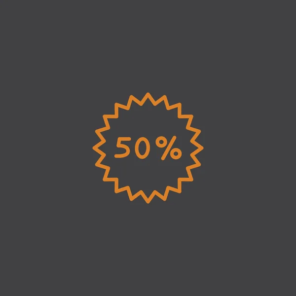 50% icono de descuento por ciento — Vector de stock