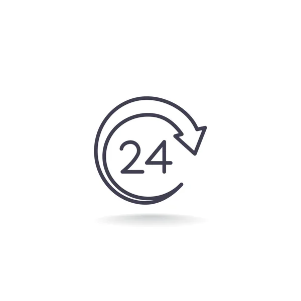 24-Stunden-Service-Symbol — Stockvektor