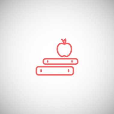 kitap ve elma simgesi