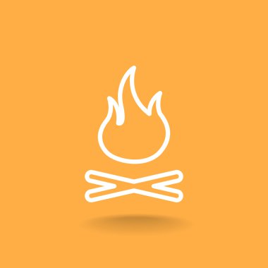 yanan kamp ateşi simgesi