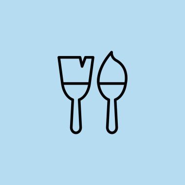 iki fırçaları simgeler