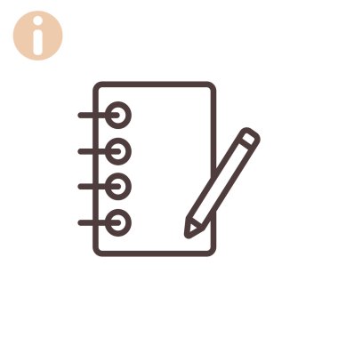 Defter kalem simgesi ile