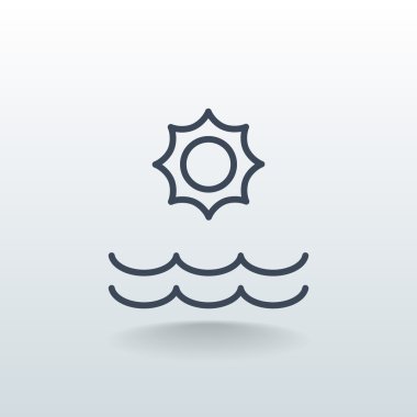 Yaz güneş ve deniz simgesi