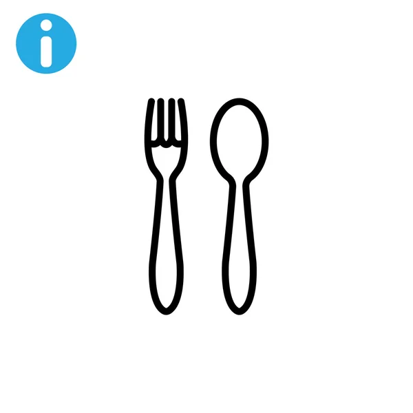 Tenedor cuchara icono — Vector de stock