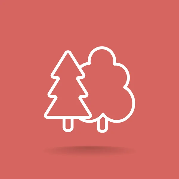 Skogens träd ikonen — Stock vektor