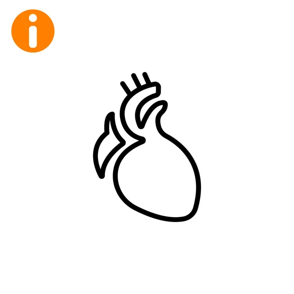 Icono del órgano del corazón humano — Vector de stock