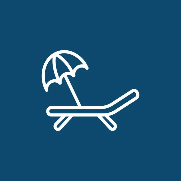 Cadeira de praia com ícone de guarda-chuva — Vetor de Stock