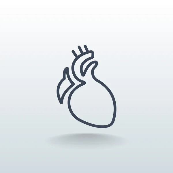 Icona organo cuore umano — Vettoriale Stock