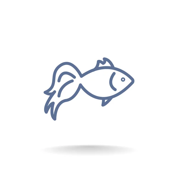 Иконка контура рыбы — стоковый вектор