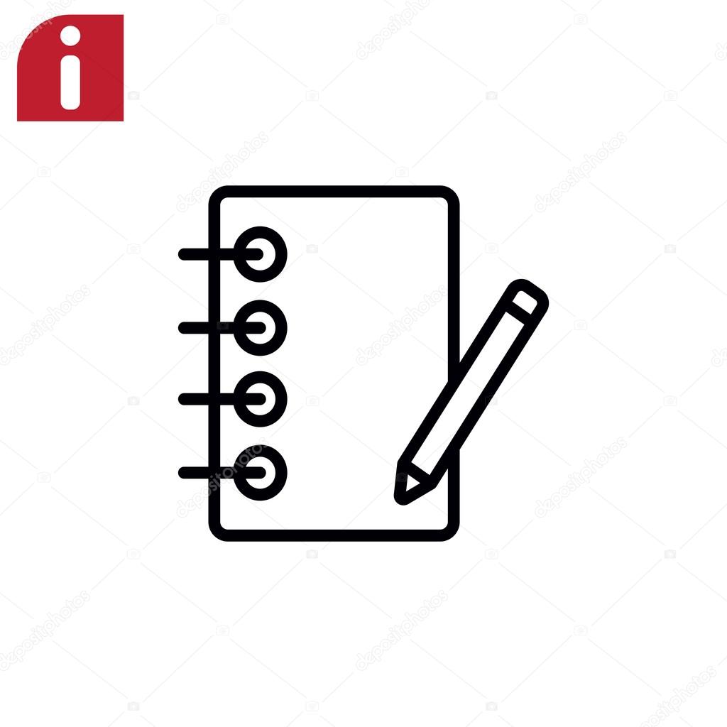 notebook with pen icon