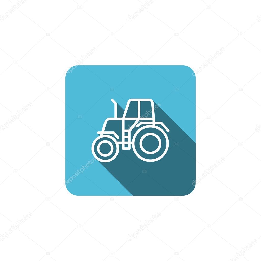 Outline tractor icon. vector illustration
