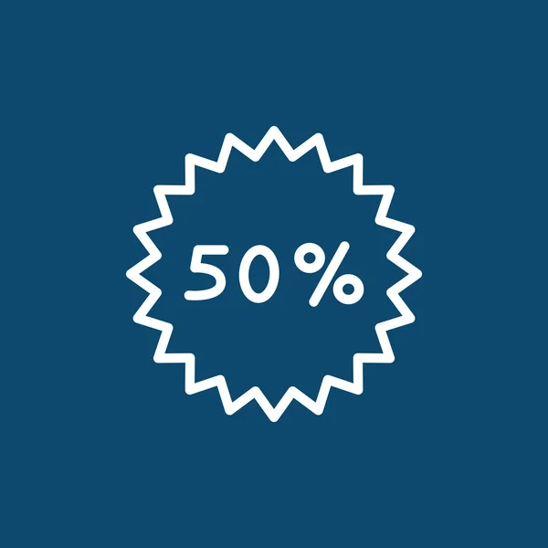 50 por ciento icono de descuento — Vector de stock