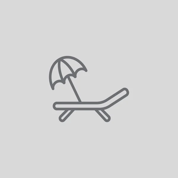 Strandstoel met parasol pictogram — Stockvector