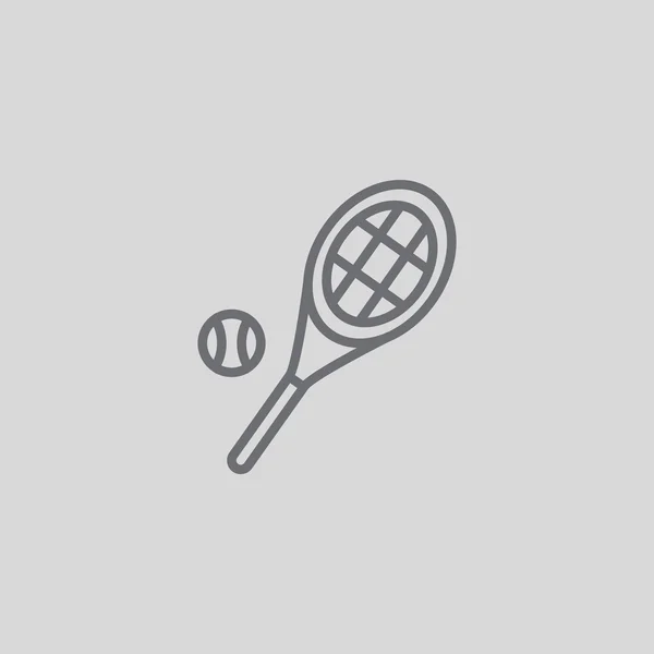 Tennisracket met bal pictogram — Stockvector