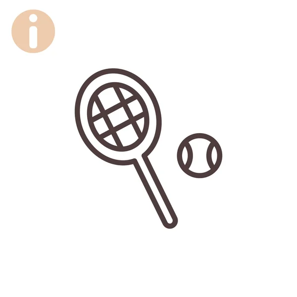 テニス ラケットとボールのアイコン — ストックベクタ