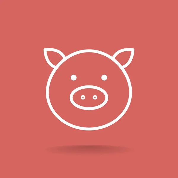 Icône tête de porc — Image vectorielle