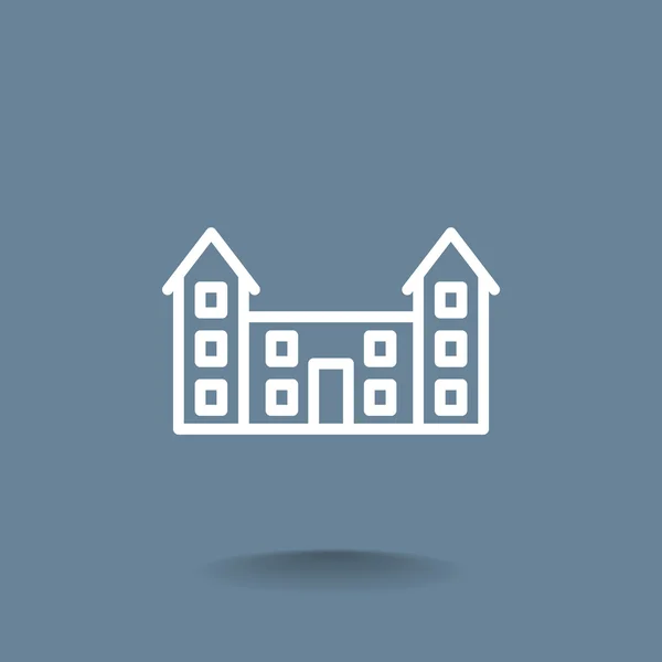 Icône bâtiment scolaire — Image vectorielle