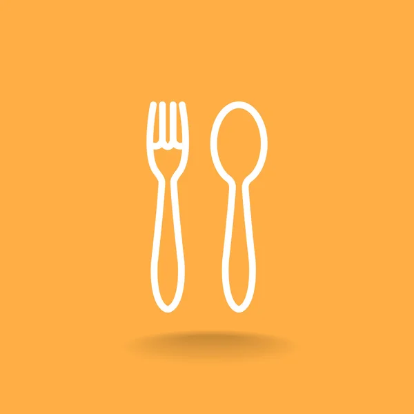 Icône de cuillère de fourchette — Image vectorielle